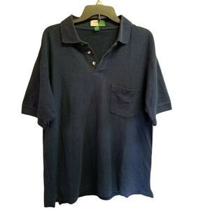 Wear Guard Mens Sz L Navy Blue  Solid Short Sleeve Polo Shirt